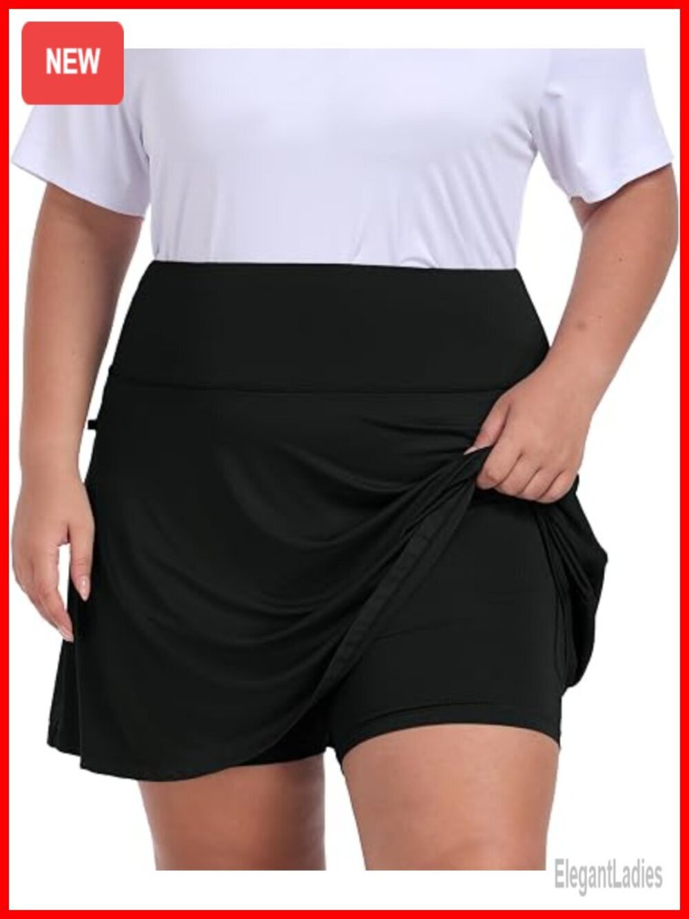 Women's Plus Size Skorts with Pockets Tennis Golf Skirt Knee Length High